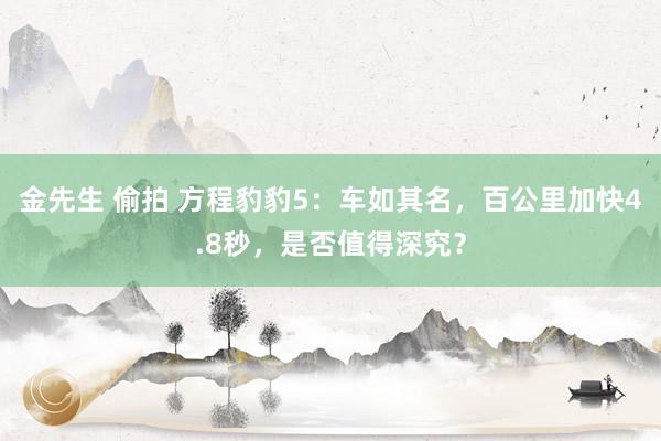 金先生 偷拍 方程豹豹5：车如其名，百公里加快4.8秒，是否值得深究？