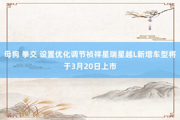 母狗 拳交 设置优化调节祯祥星瑞星越L新增车型将于3月20日上市