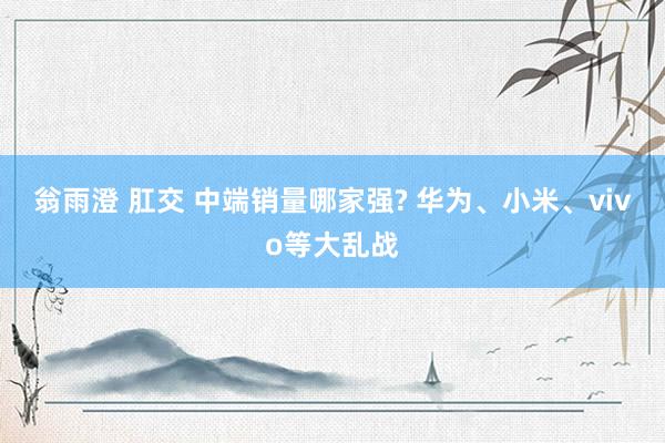 翁雨澄 肛交 中端销量哪家强? 华为、小米、vivo等大乱战