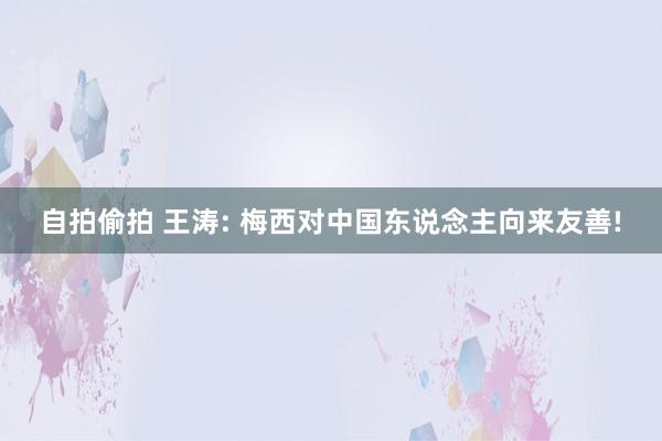 自拍偷拍 王涛: 梅西对中国东说念主向来友善!